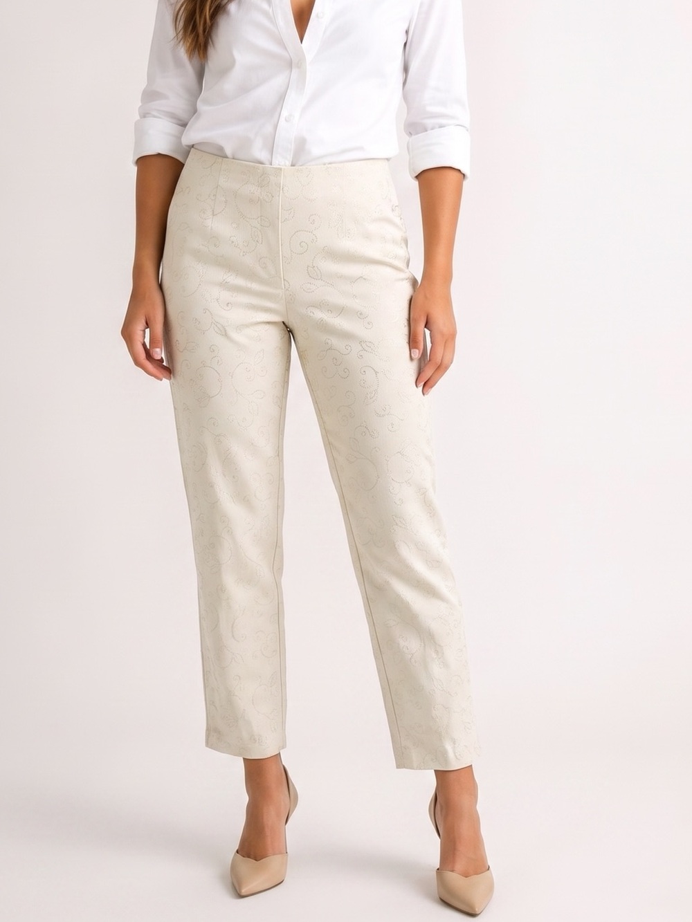 VINTAGE TALBOTS Embroidered Khaki Trouser Pants